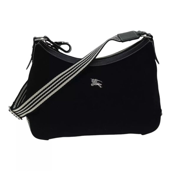 BURBERRY Blue Label Shoulder Bag Canvas Black White Auth - Picture 1 of 16